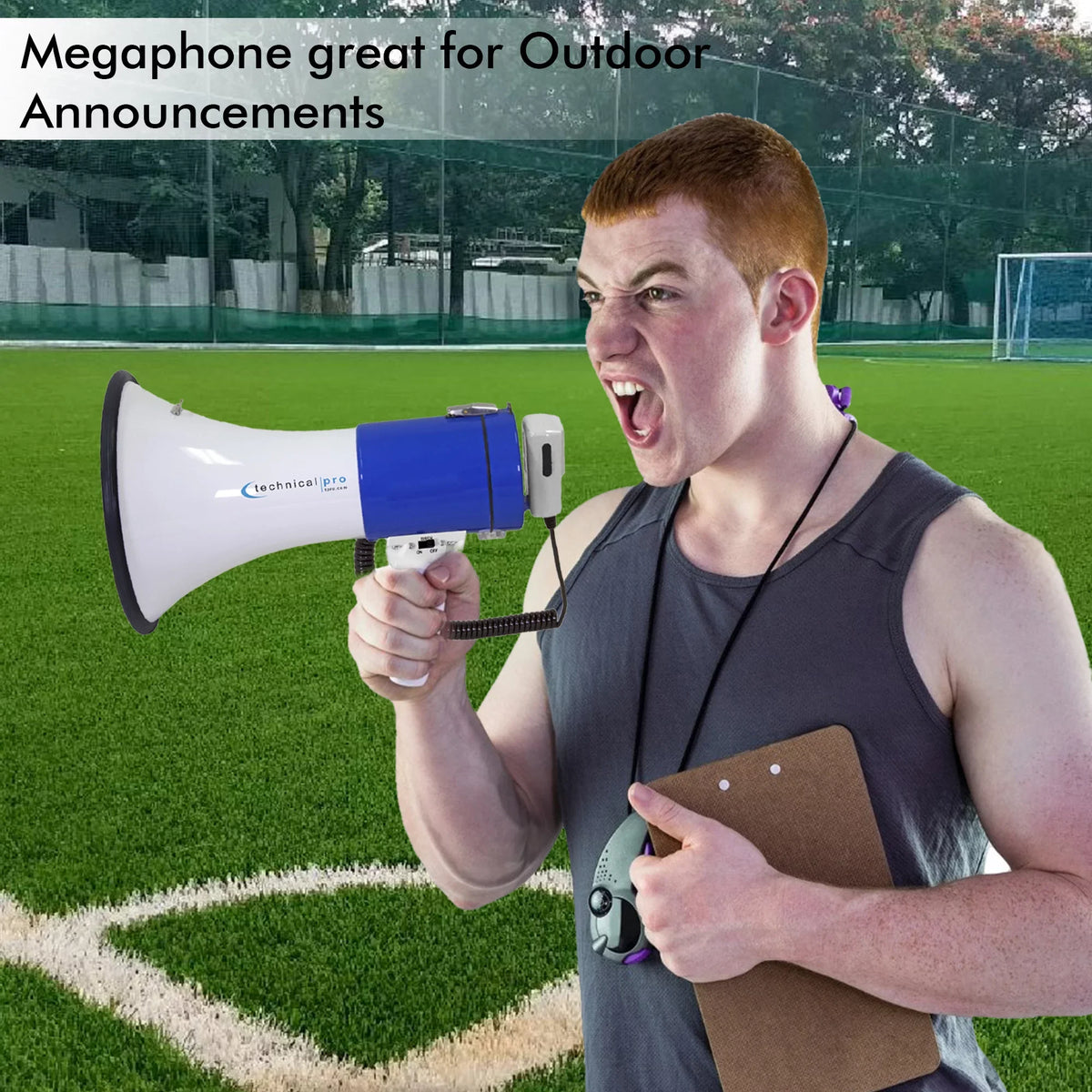 and Adjustable 4) Built-in Control Volume Technical Megaphone 40 (Qty Speaker Bullhorn Watts Pro 1200 Yard with Range Siren,
