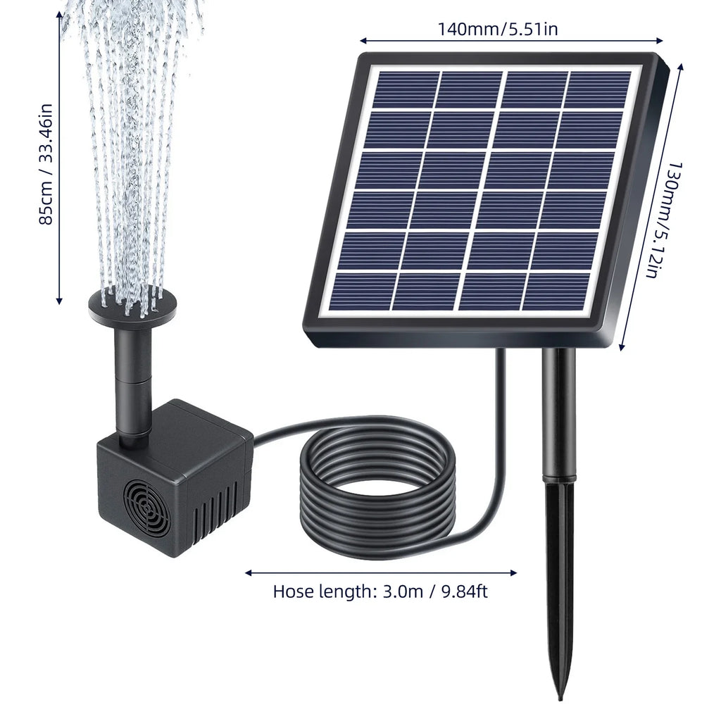 Solar Solar Arealer 9.84ft Powered 8 PumpHuiop Nozzles Pipe liquid Stakes Fountain,Stakes Pump Pond/pool/fish Solar liquid liquid Nozzles Powered And And Pond 160l/hRate Pond 9.84ft Powered