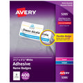 x 3-3/8", Avery White, Badges Tags, Printable Removable Name 2-1/3" (05395) Name Matte Flexible 400