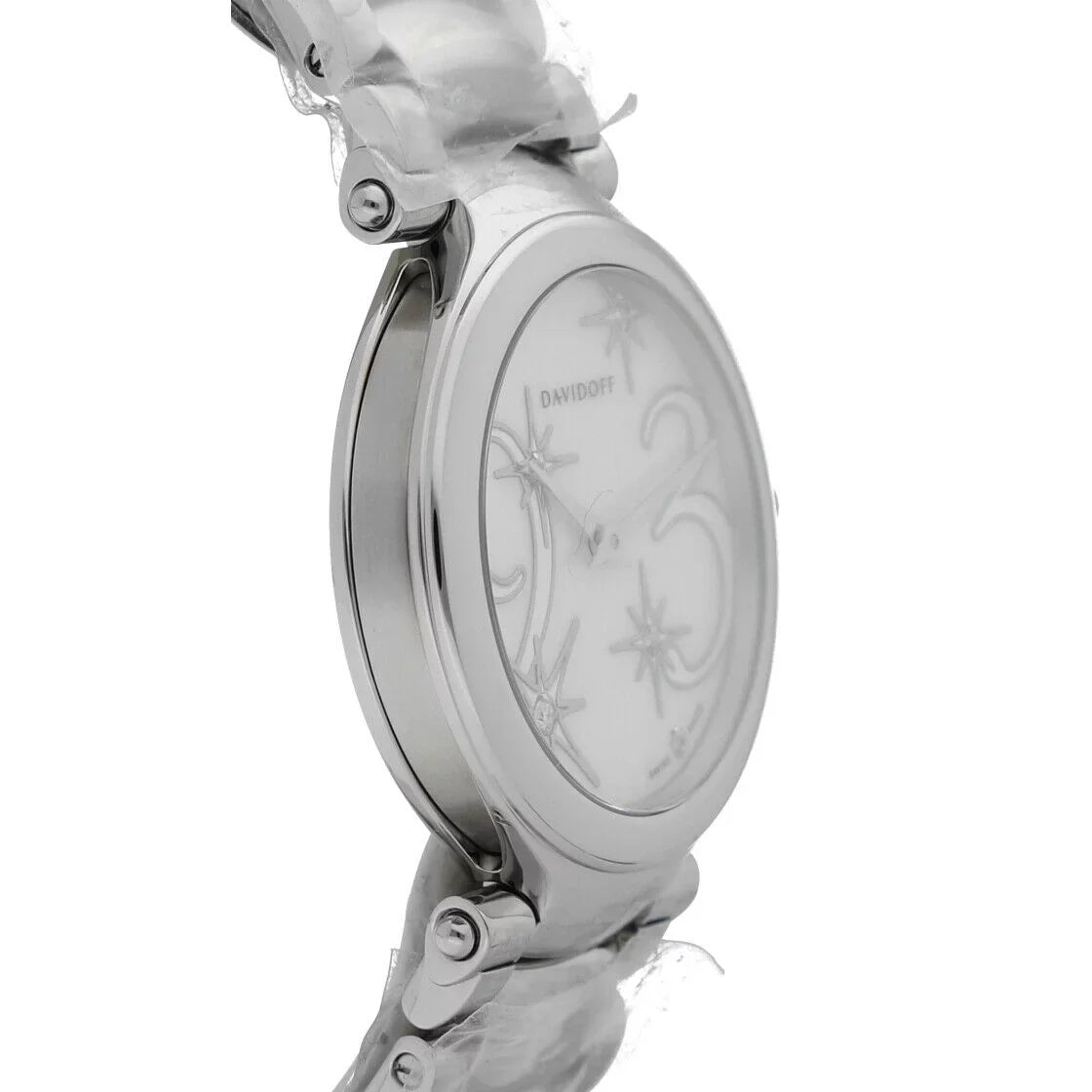 Stainless Women's Pearl Davidoff Steel 21156 Quartz of Watch Mother Lady 30mm