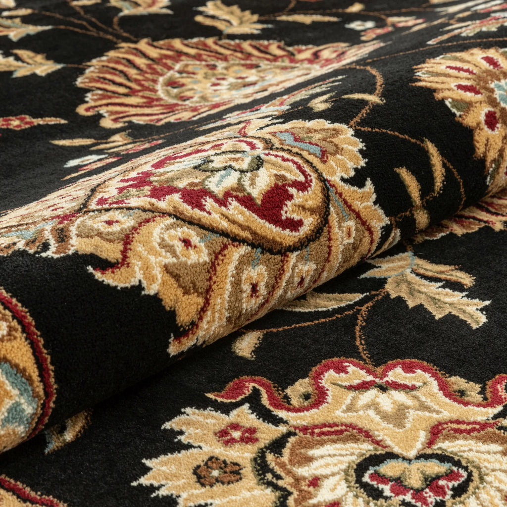 Abbasi 10'6" 7'10" Rug Well Black x Woven Area Timeless Oriental Persian
