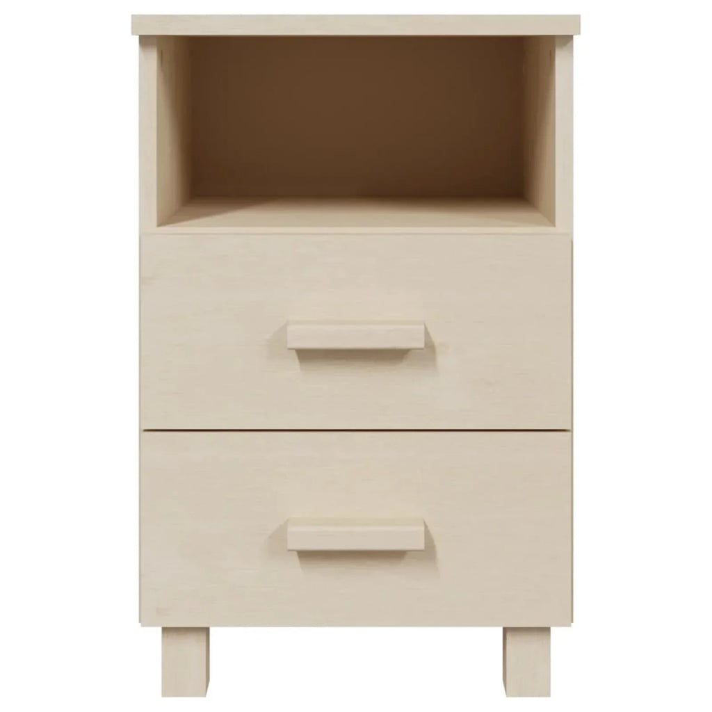 Cabinet Honey HAMAR Wood Solid Bedside Brown Htovila 15.7"x13.8"x24.4" Pine