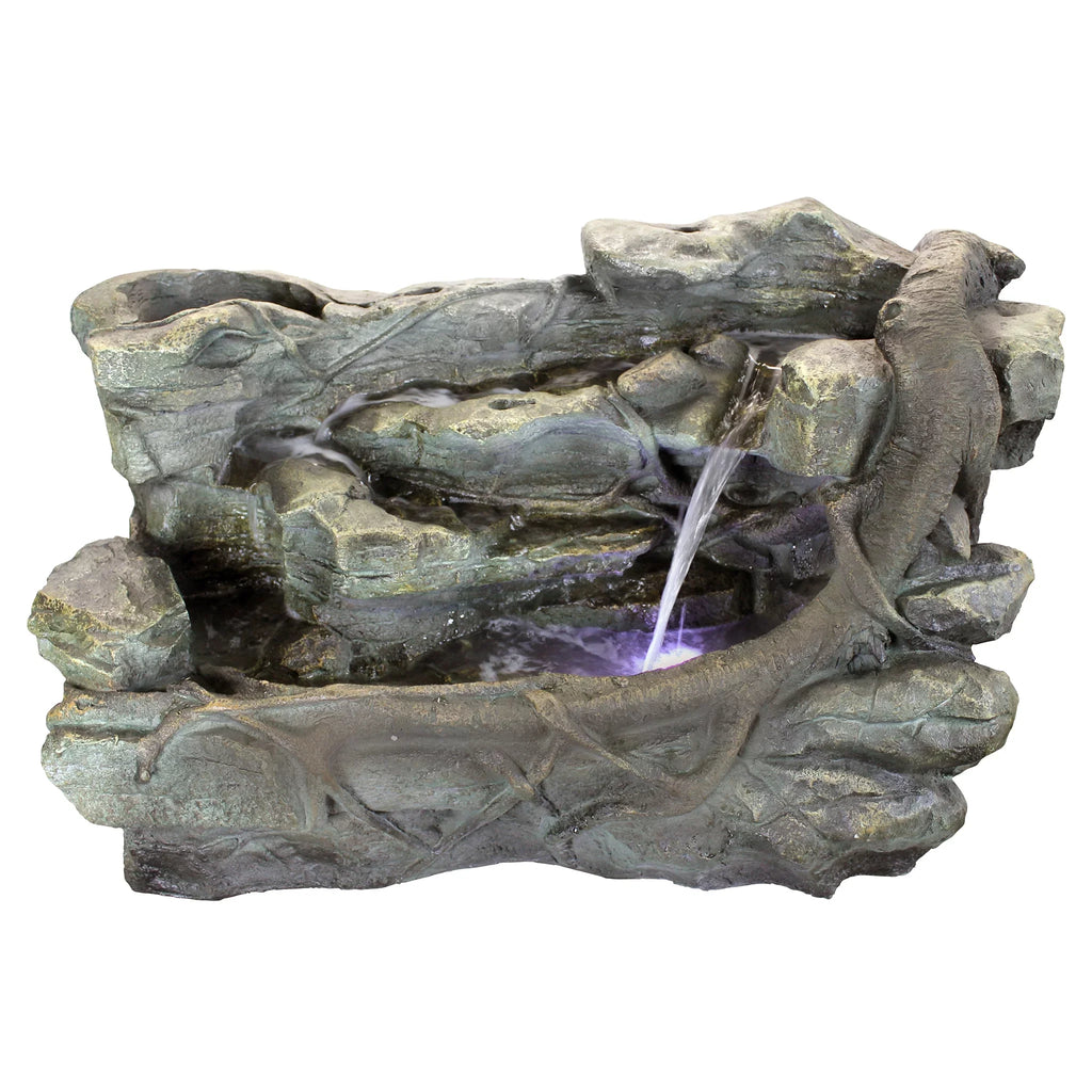 Staggered Canyon Rock Fountain Design Garden Cascading Toscano