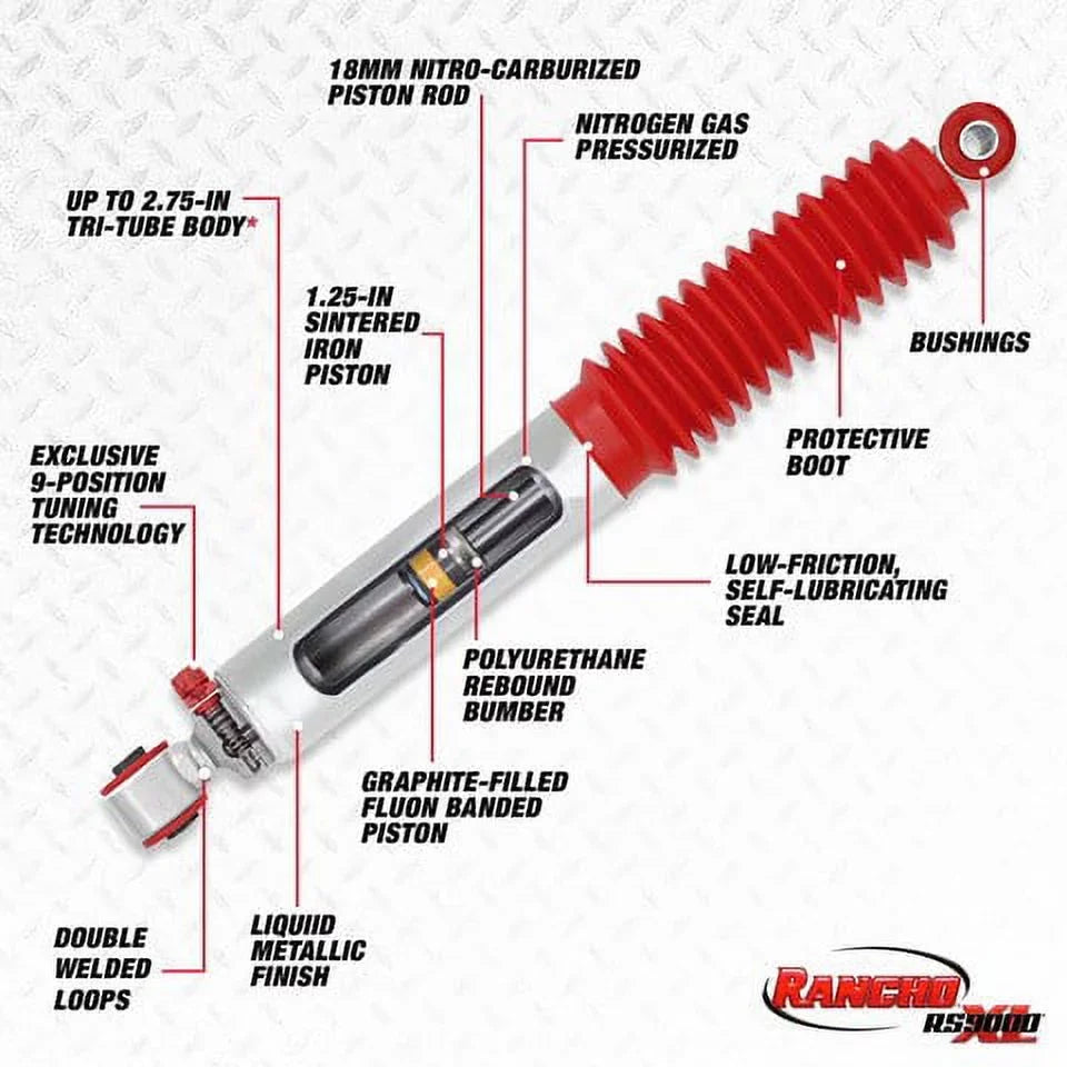 Shock Absorber Rancho TRUCK 1995-2000 S10 RS999124 select: RS9000XL Fits CHEVROLET TAHOE, 1982-2004 CHEVROLET S