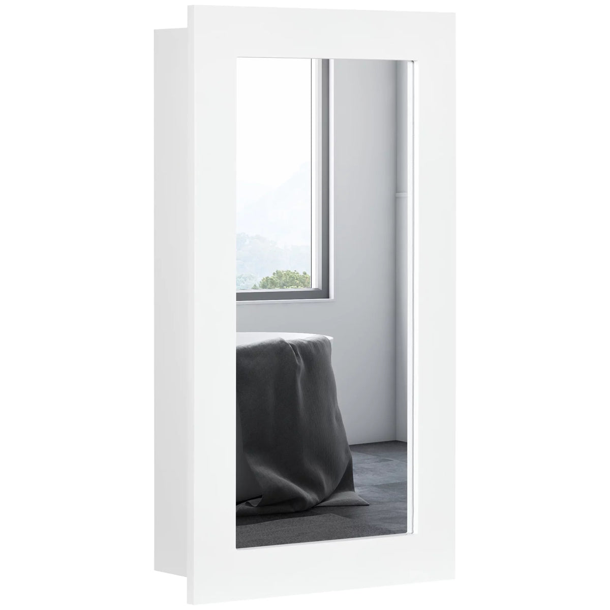 Cabinet, Mounted Wall Cabinet, White kleankin Bathroom Mirror Medicine