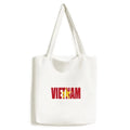 Shopping Satchel Canvas Casual Handbag Bag Country Name Flag Tote Vietnam