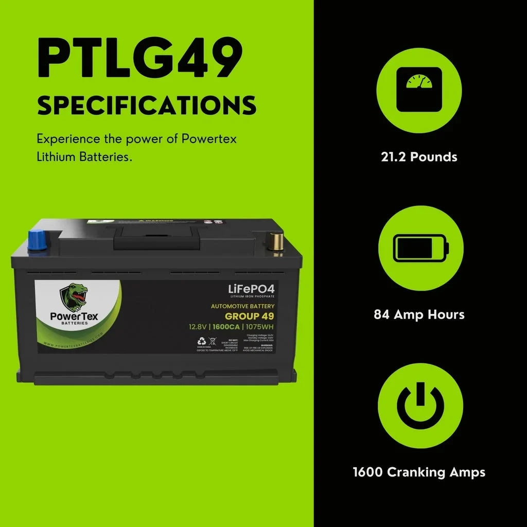 Group LiFePO4 Lithium 49 BCI 2016 Replacement 535i Automotive Battery Battery H8 / Car