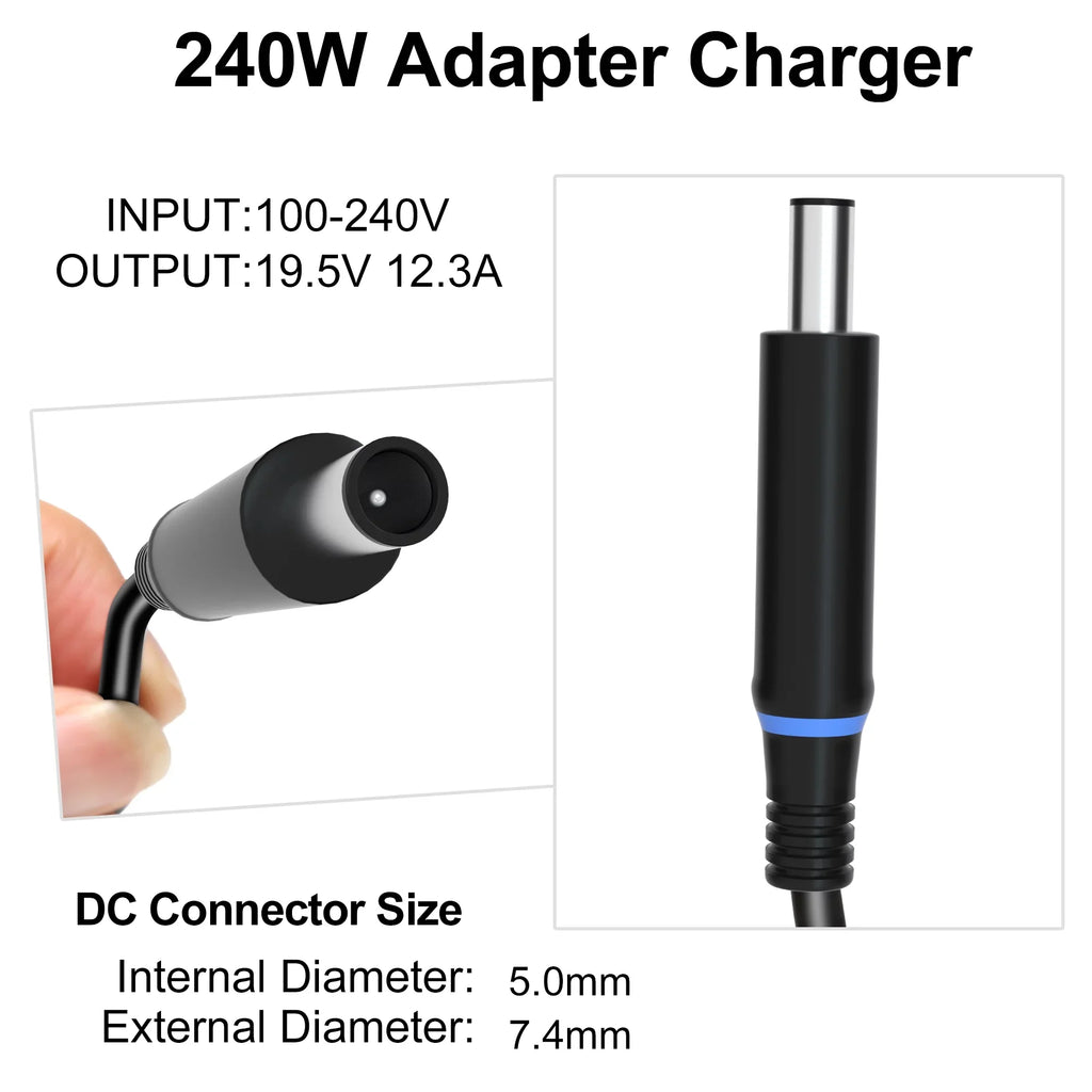 M15 G7 Laptop Supply R4 x51,Precision 13 Adapter M6500 15 7540 AC Alienware Charger 180W Series M4300 17 R3 Power R2 for 7710 G3 R1 M17 G5 R5 240W Cord M6400 M17x