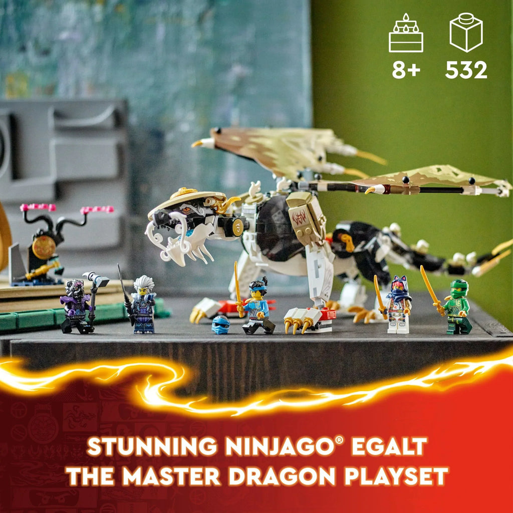 Play, Ninja NINJAGO Boys Toy and Egalt with Dragon and Master 71809 Girls Group Toy for Hero Figure, Ages Independent Action or Up, LEGO Idea for Gift the Set Minifigures 5 Battle 8 Dragon