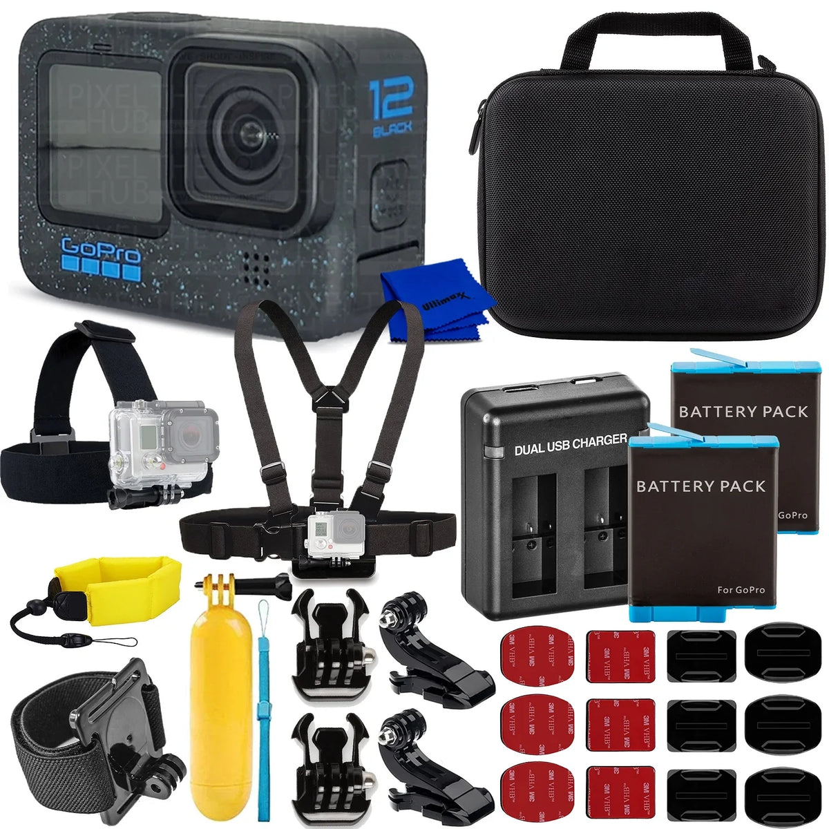 2 Includes: Extra Hero + GoPro You Kit Hero12 Batteries All 12 Need - Black More