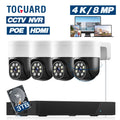 SC46 4Pcs with Security 4K/4MP+4MP CCTV Dome NVR Surveillance System exterior Camera POE Cameras 3TB 8CH Drive TOGUARD 4K/4MP+4MP HDMI Hard Connector PTZ
