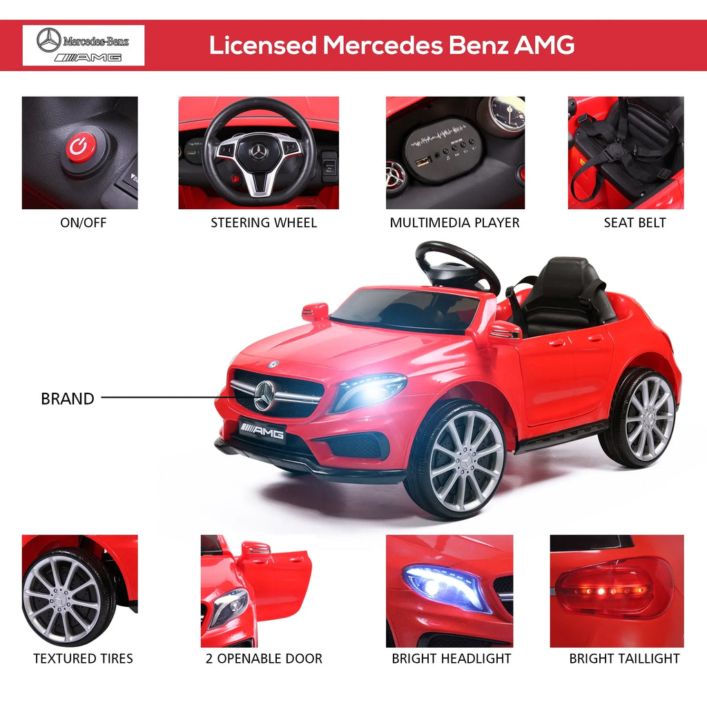 on Music Ride Red W/ Licensed Benz Control Remote 6V Kids 3-6 TOBBI Age Car Lights Child,