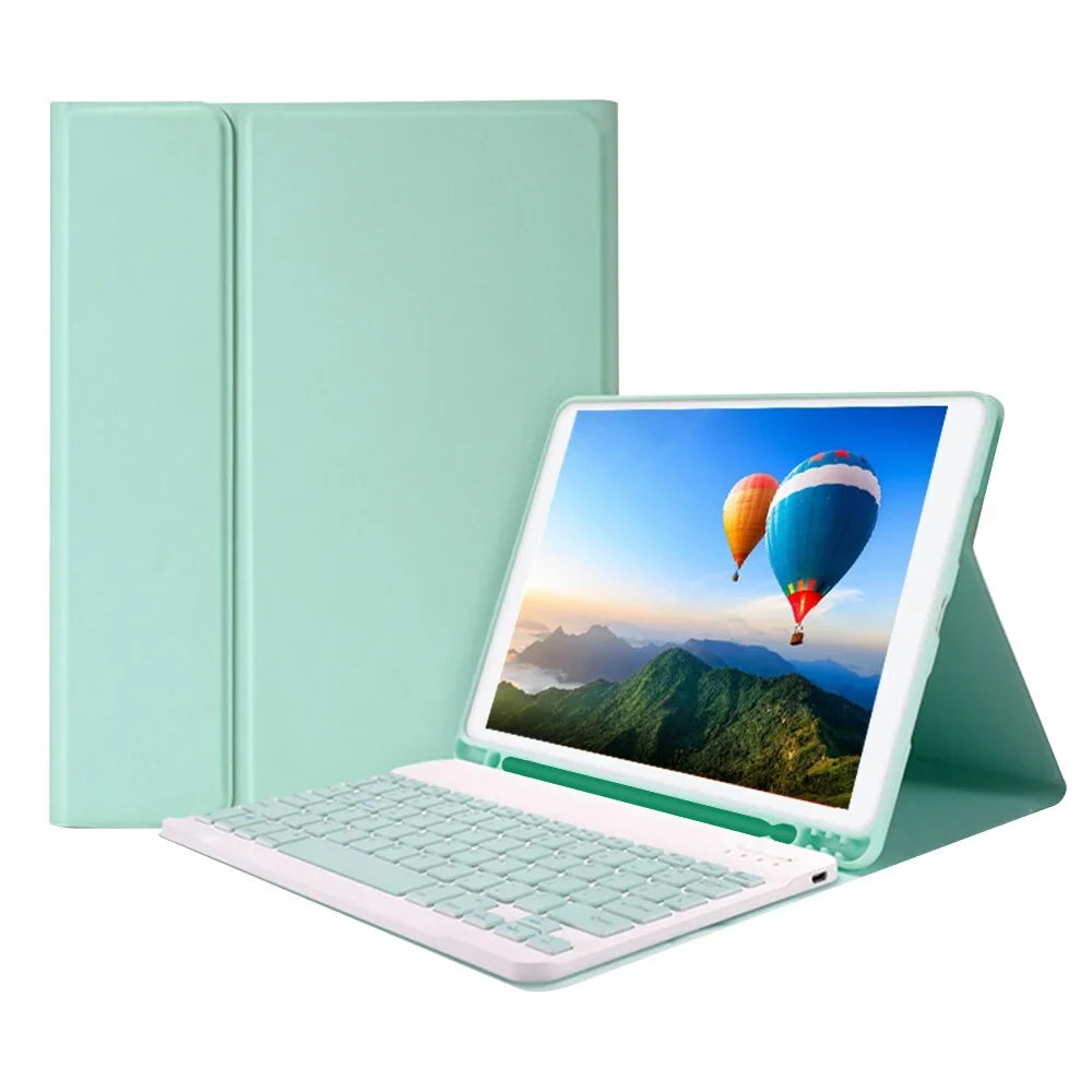 Compatible Case with Green 2020 10.5/ Elastic Slot iPad 10.5 Air3 iPad 2019/ BT Keyboard Pro Pen Detachable 10.2 with