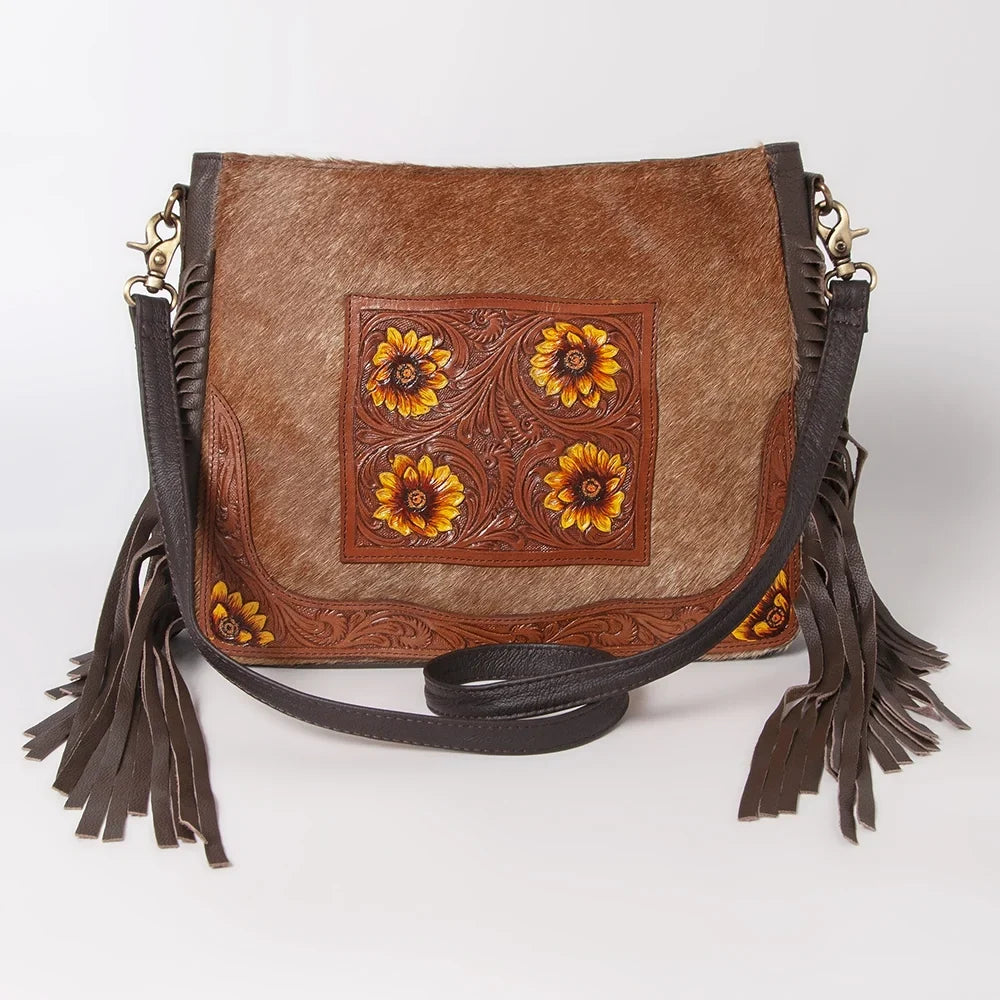 handbag Hair-on women western purse OHLAY bag Leather Genuine KB HOBO Tooled KBK126 Hand