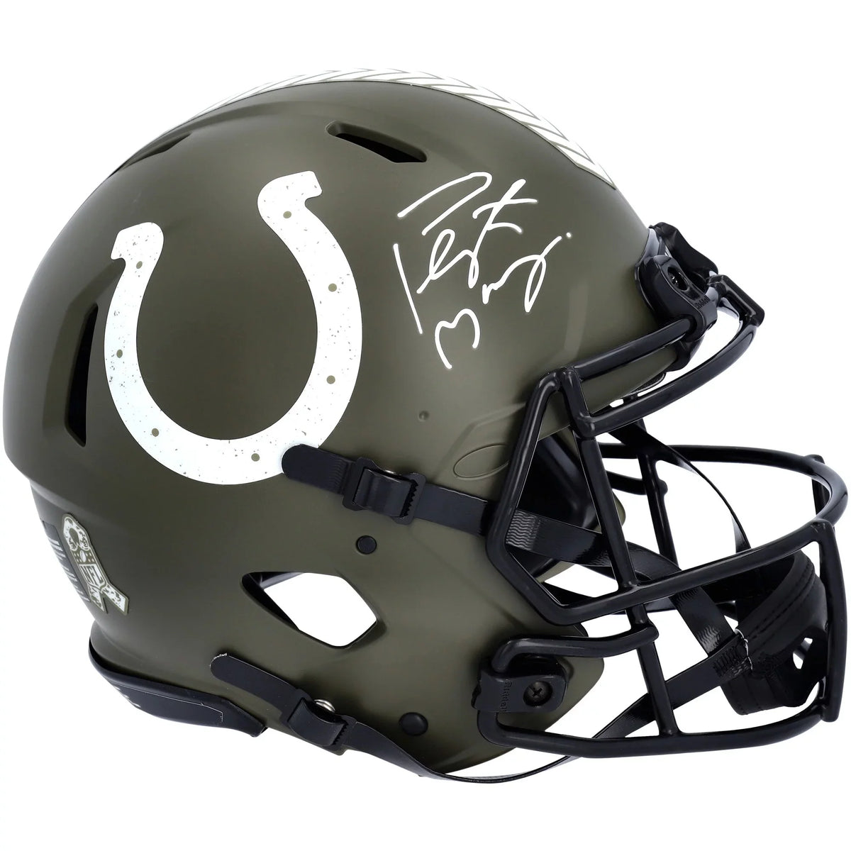 to Authentic Riddell Helmet Colts Indianapolis Salute Service Peyton Manning Autographed Speed 2022