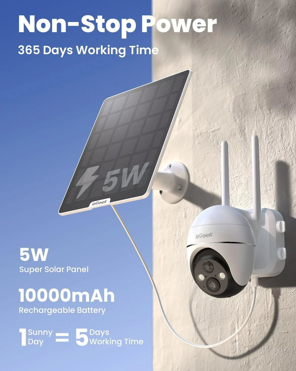 WiFi No Camera Camera, exterior, Wireless, Color Night LTE Powered, Vision, Cellular SIM&64GB Solar 2K PTZ, Included Security 360° SD 3G/4G Surveillance Card QHD,