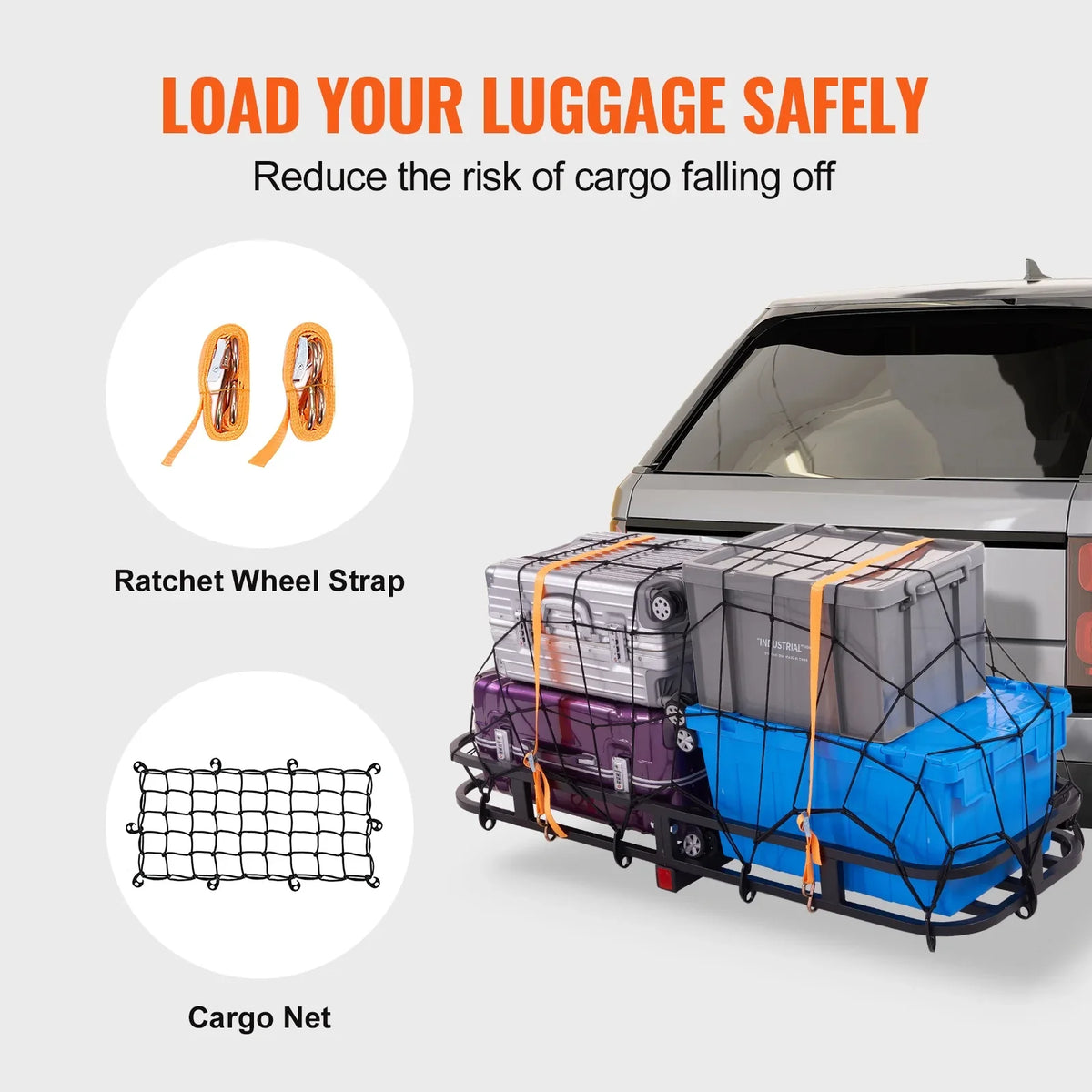 Cargo Fits Cargo Mount Net 53x19x5 2" Hitch 500lb in SKYSHALO Carrier & Receiver