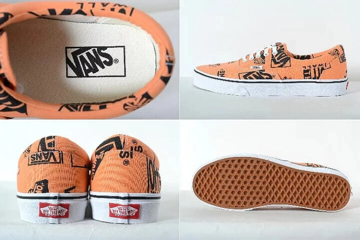 9.5 SHOES LOGO VANS NEW CLASSIC TANGERINE/BLACK MEN ERA LOW dimension MIX SKATEBOARD