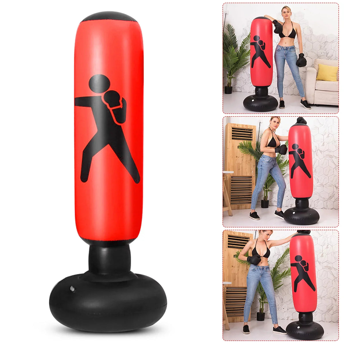 Boxing Bag, Fitness Boxing Bag Training, Andoer Punching 5.2ft Bag Inflatable Target for PVC