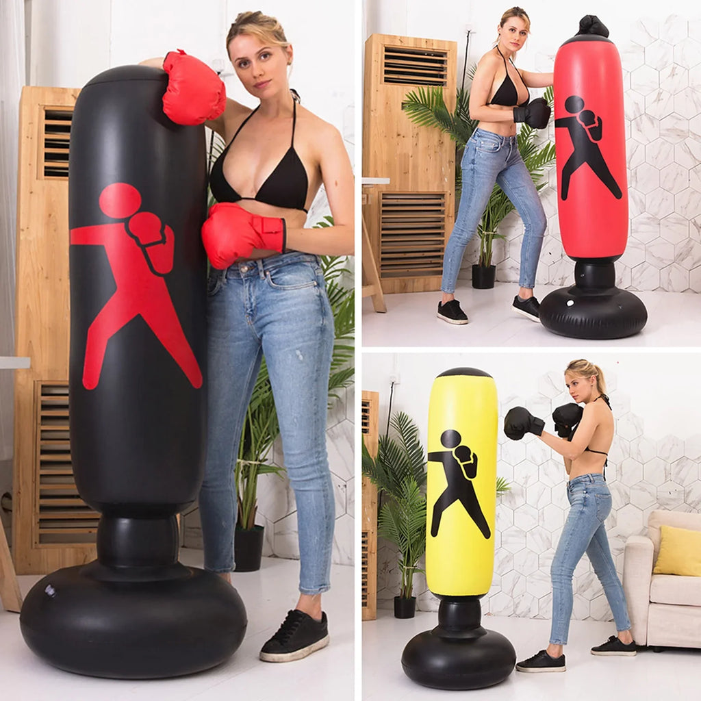 Boxing Bag, Fitness Boxing Bag Training, Andoer Punching 5.2ft Bag Inflatable Target for PVC