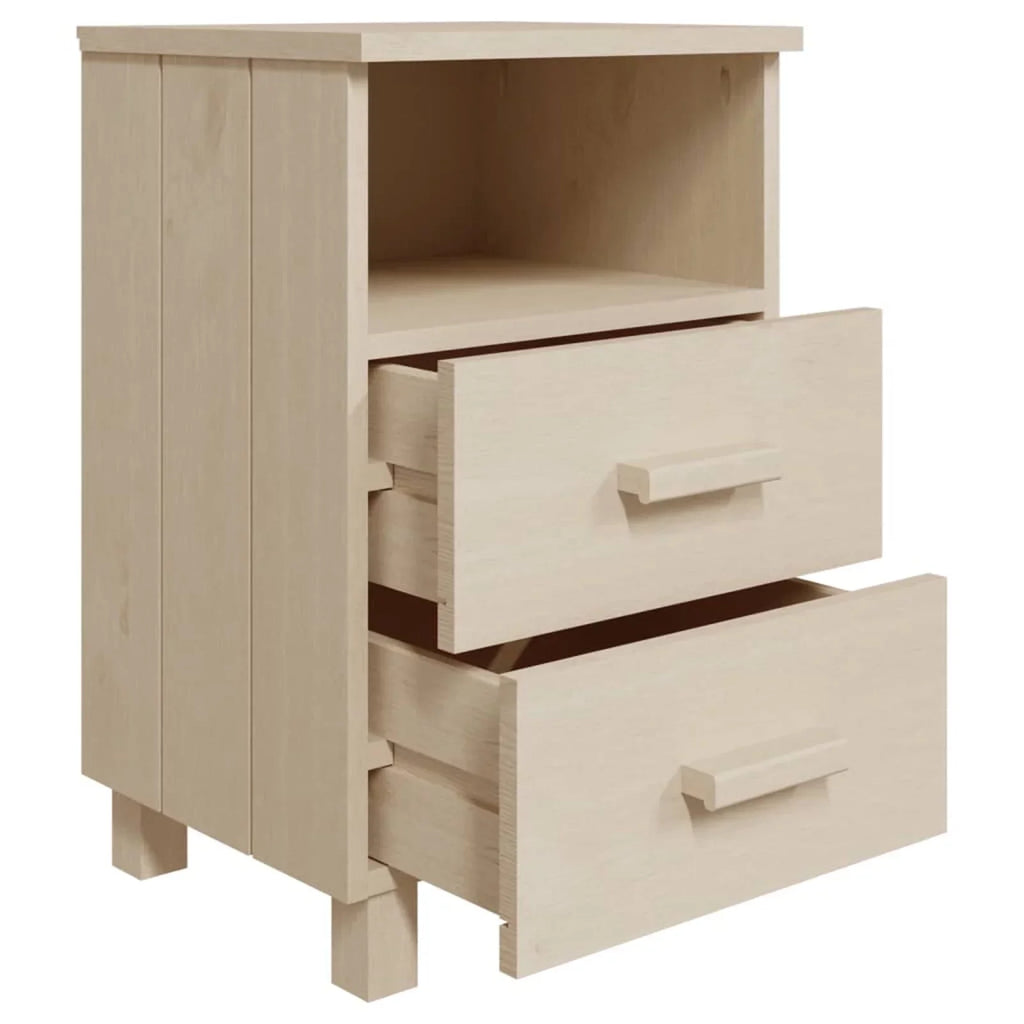 Cabinet Honey HAMAR Wood Solid Bedside Brown Htovila 15.7"x13.8"x24.4" Pine