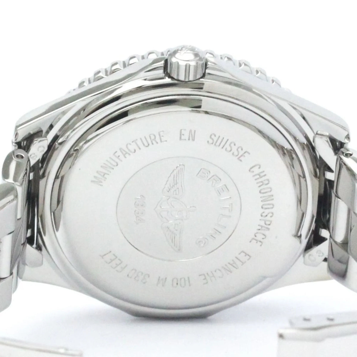 Quartz (Good) BREITLING Pre-Owned Steel BF563779 Polished Chronospace Watch A56012.1 Mens