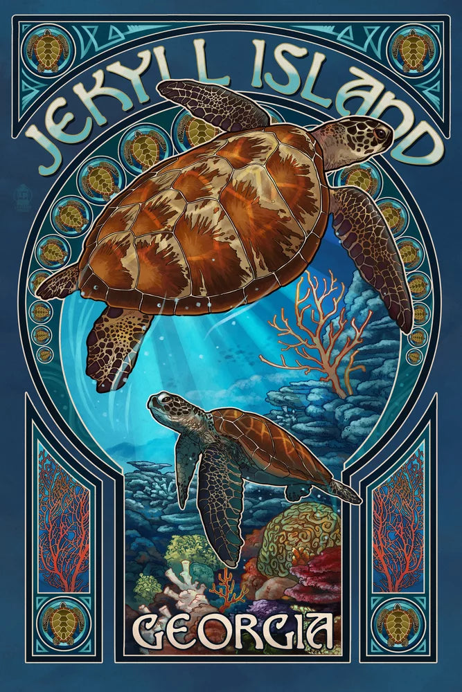 Made and Nouveau Jigsaw Georgia, USA) Art inches, Premium Piece Adults 500 Turtle Family, Sea Island, Jekyll (19x27 in Puzzle for