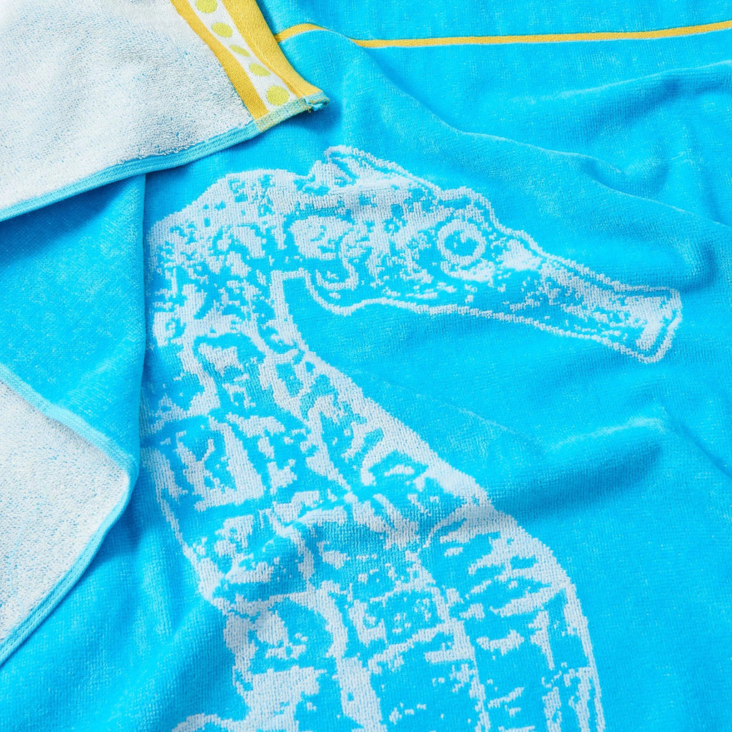 / Beach x 60", Home Great Towel Printed 30" Seahorse (2 Blue Cotton 2-Pack Pack Yellow) - Bay