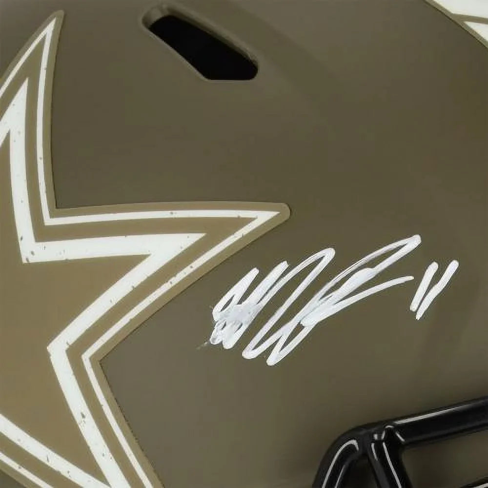 Autographed Micah To Parsons Service Helmet Salute 2022 Authentic Fanatics Dallas Riddell Speed - Certified Replica Cowboys