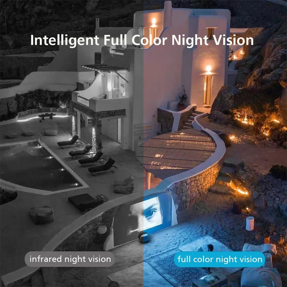 Camera and Audio, 2.4G with Surveillance 4MP exterior, Full Motion Color for Detection Wifi Vision, LISUEYNE Security Multi-Platform Wireless Night Siren, 2-Way Cameras Pan/Tilt