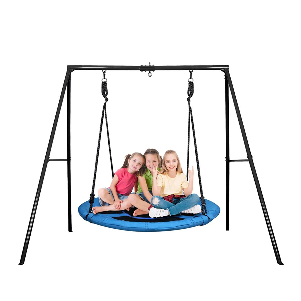 Heavy Metal Set Inch A-Frame Swivel 40 Stand and with Trekassy 440lbs Tree Swing Metal Duty Swing, Swing Saucer