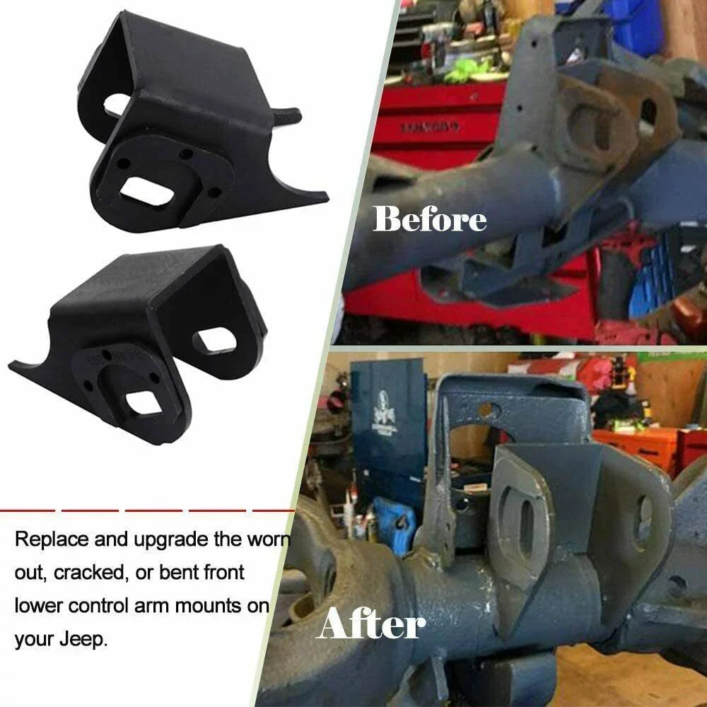 Jeep Front Side TJ XJ Control 2x Bracket Arm For Axle Lower ELITEWILL MJ Mount ZJ Brackets
