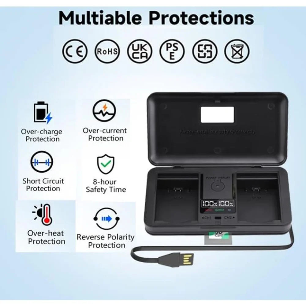 FX3, Multi-Functional A7C, for A7 Pack 7.4V A9 FX30, II, A6600 A1, 2 Case A7S LCD 2280mAh III, III, Battery Battery A9, A7 Alpha III, A7R Charger, A7R BC-QZ1 with NP-FZ100 IV, IV, Charger