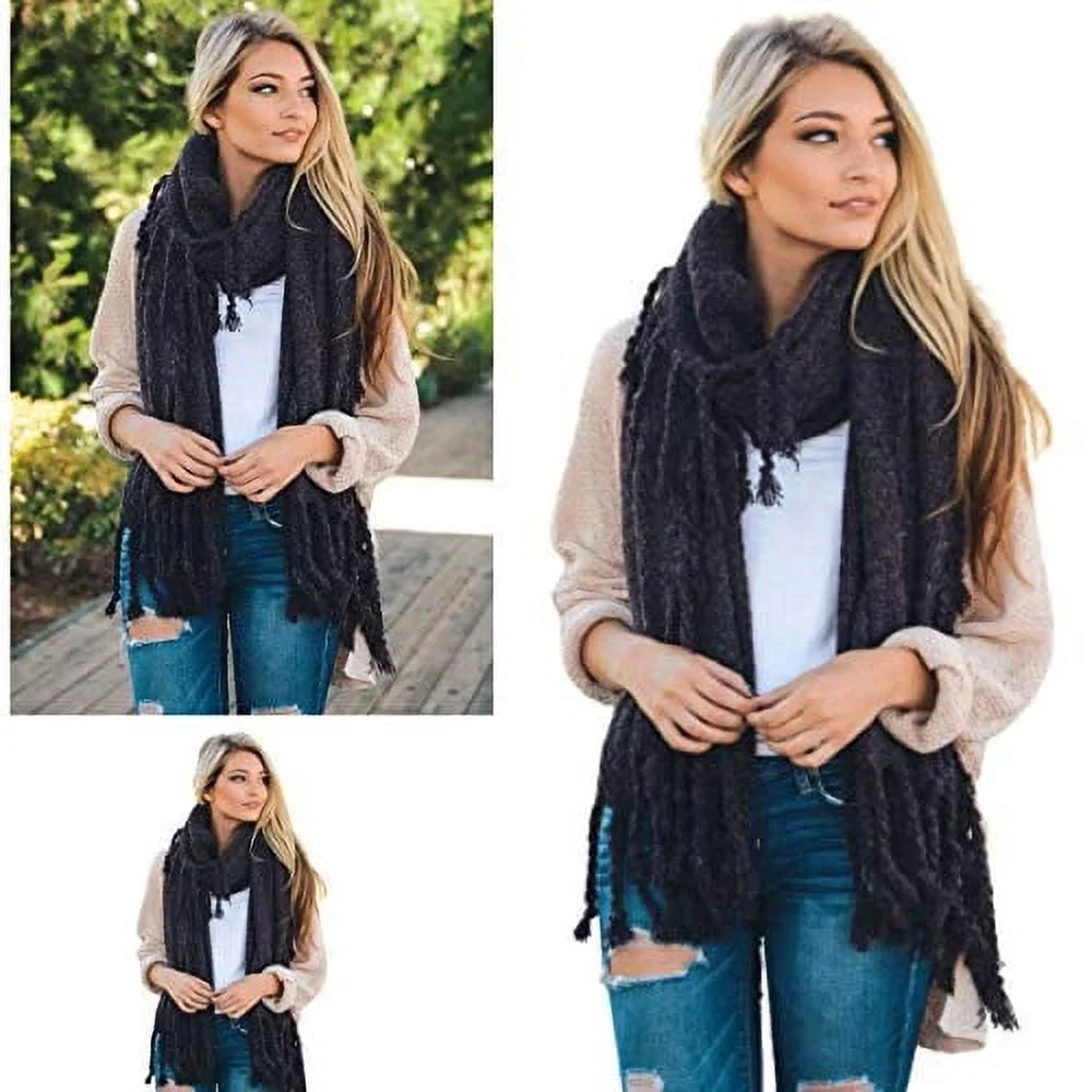 Pashmina for Classy Soft Warm Shawl Cozy Solid Tasseled Lightweight Oversized Blanket (Purple) Plaid Scarves Infinity Scarf Winter grade Scarfs women Chunky