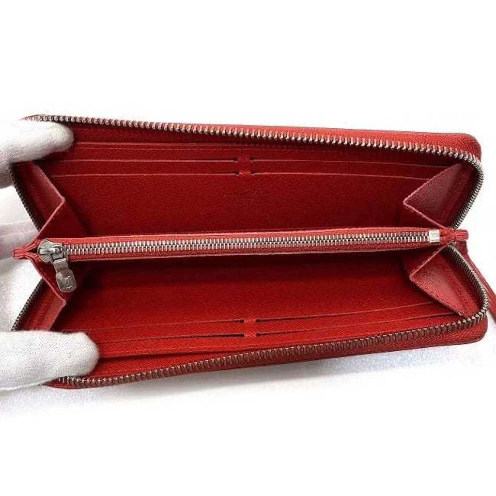 M60913 Long Pre-Owned MI1115 Clemence Epi Leather Red (Good) LV Portefeuille Coquelicot Wallet