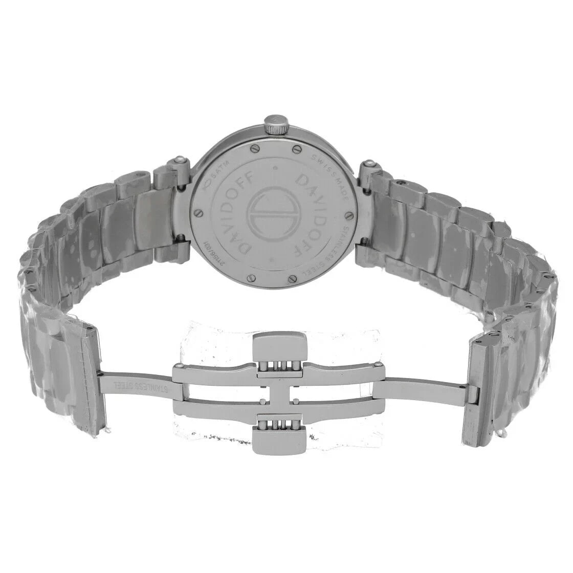 Stainless Women's Pearl Davidoff Steel 21156 Quartz of Watch Mother Lady 30mm
