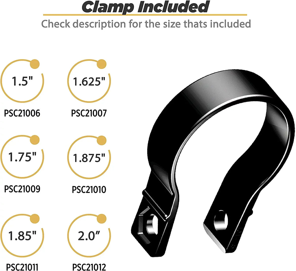 1.85” Mirror PSM21009-185 Tube View Scosche Clamps Panoramic with 9” BaseClamp