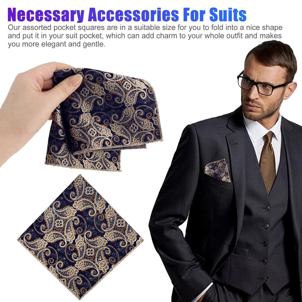 Pocket Party Men Fashion Silk Square Wedding Dot 8PCS Hanky Handkerchief Floral