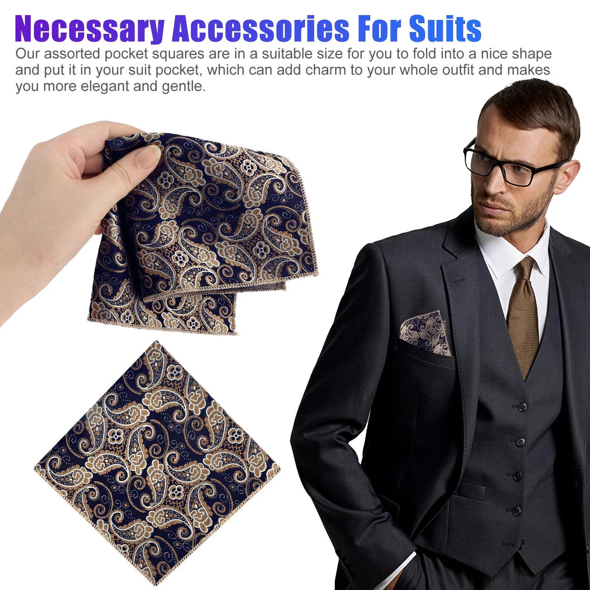 Pocket Party Men Fashion Silk Square Wedding Dot 8PCS Hanky Handkerchief Floral