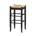 Sherpi Frame Rush Saber Beige with Legs, Saltoro Black- Barstool and Woven Wooden
