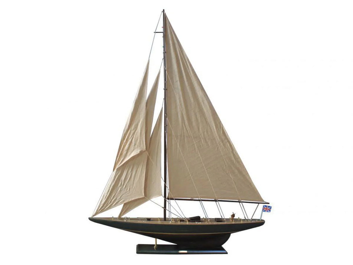 '-ENDEAVOUR60 60 Sailboat Handcrafted Decor in. Decoration- Endeavour Rustic Wooden Model R