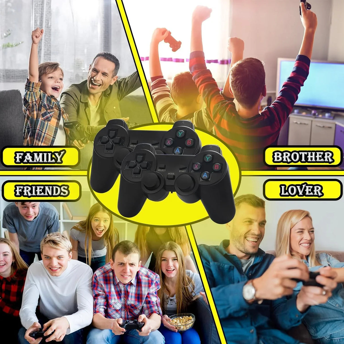 Wireless in 4K Play with Stick Game High HD Emulators,Plug Retro Output and for Wireless TV Games,9 10000+ Classic Game Dual Controllers 2.4G Video Definition Console,Built