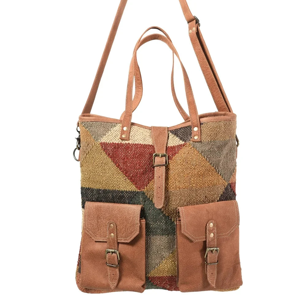 bag Genuine Wool KB342 handbag TOTE purse Leather OHLAY KB Upcycled women western