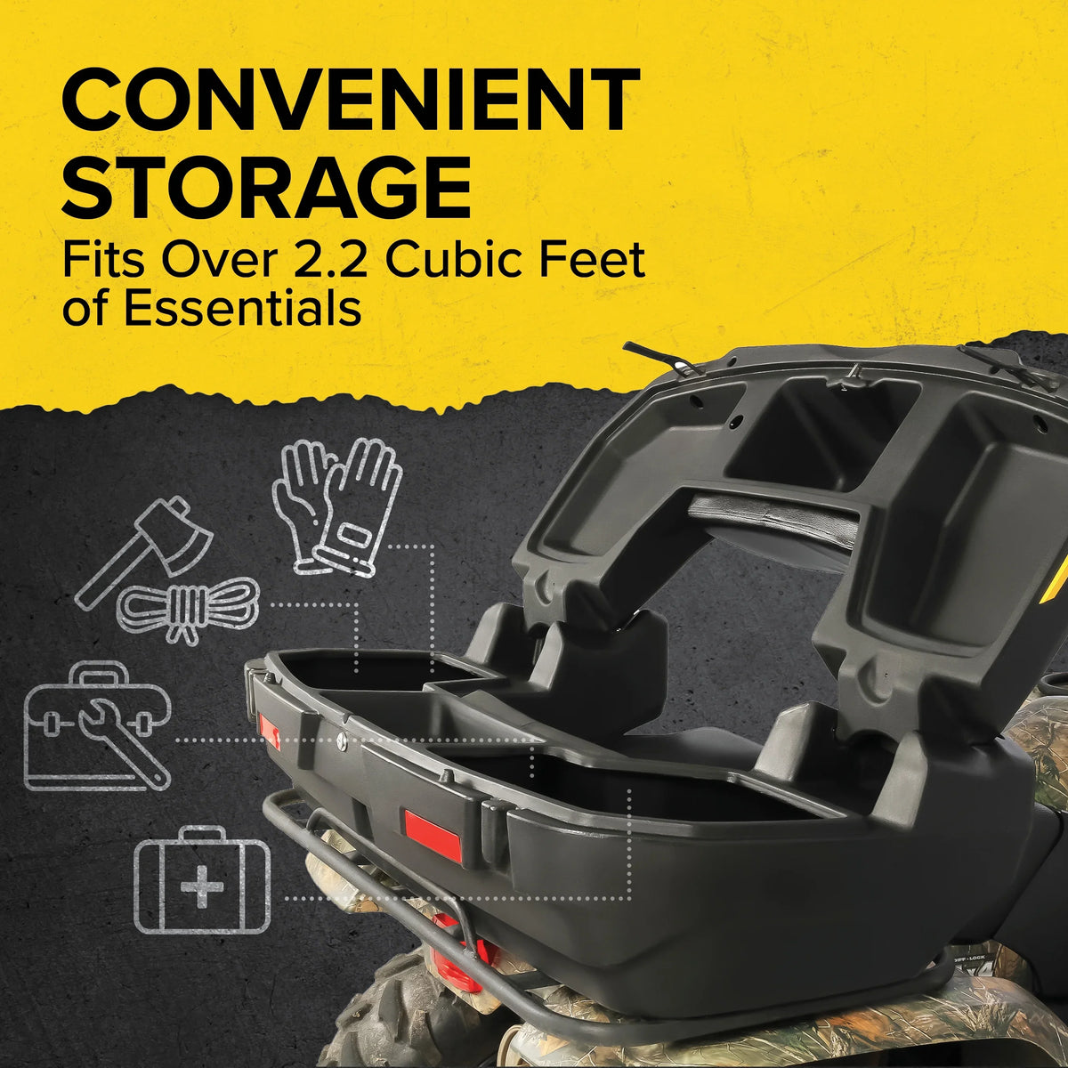 Storage an Cushion Box and Impact-Resistant and Black Rear Boar Design, Lockable Storage Camco Seat (66010) Box, liquid-Resistant Soft Comfortable a a | ATV/UTV Lounger Features