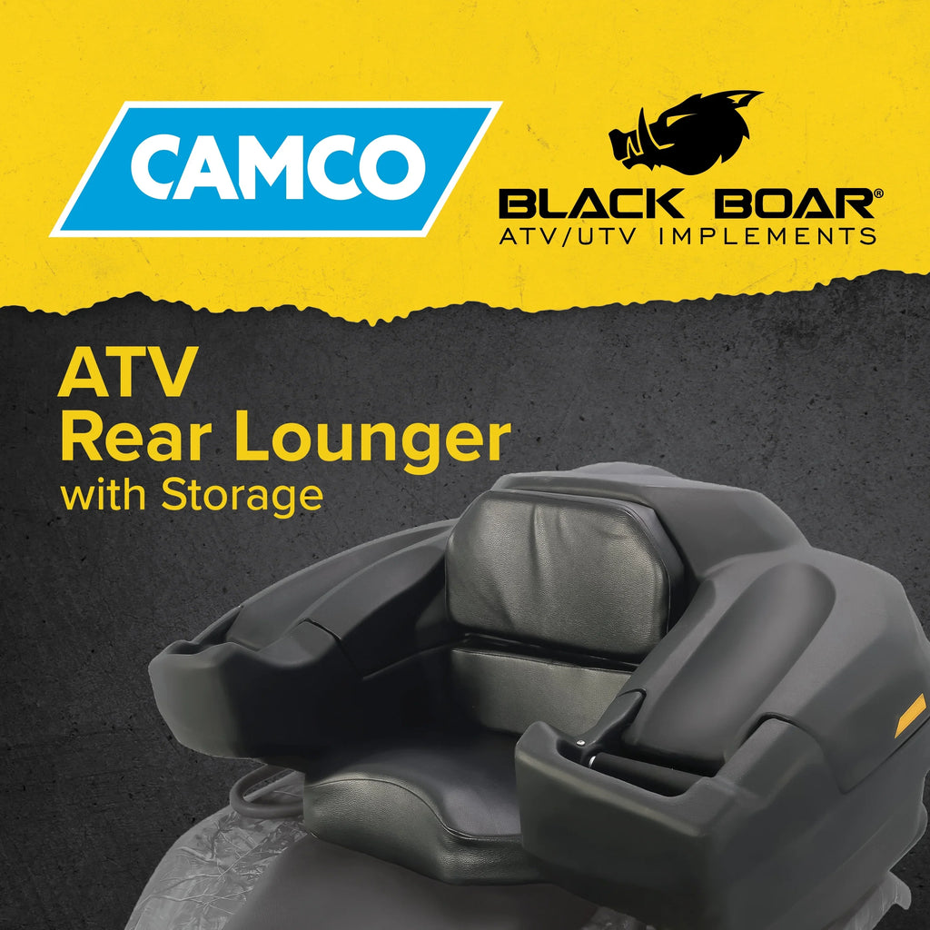 Storage an Cushion Box and Impact-Resistant and Black Rear Boar Design, Lockable Storage Camco Seat (66010) Box, liquid-Resistant Soft Comfortable a a | ATV/UTV Lounger Features