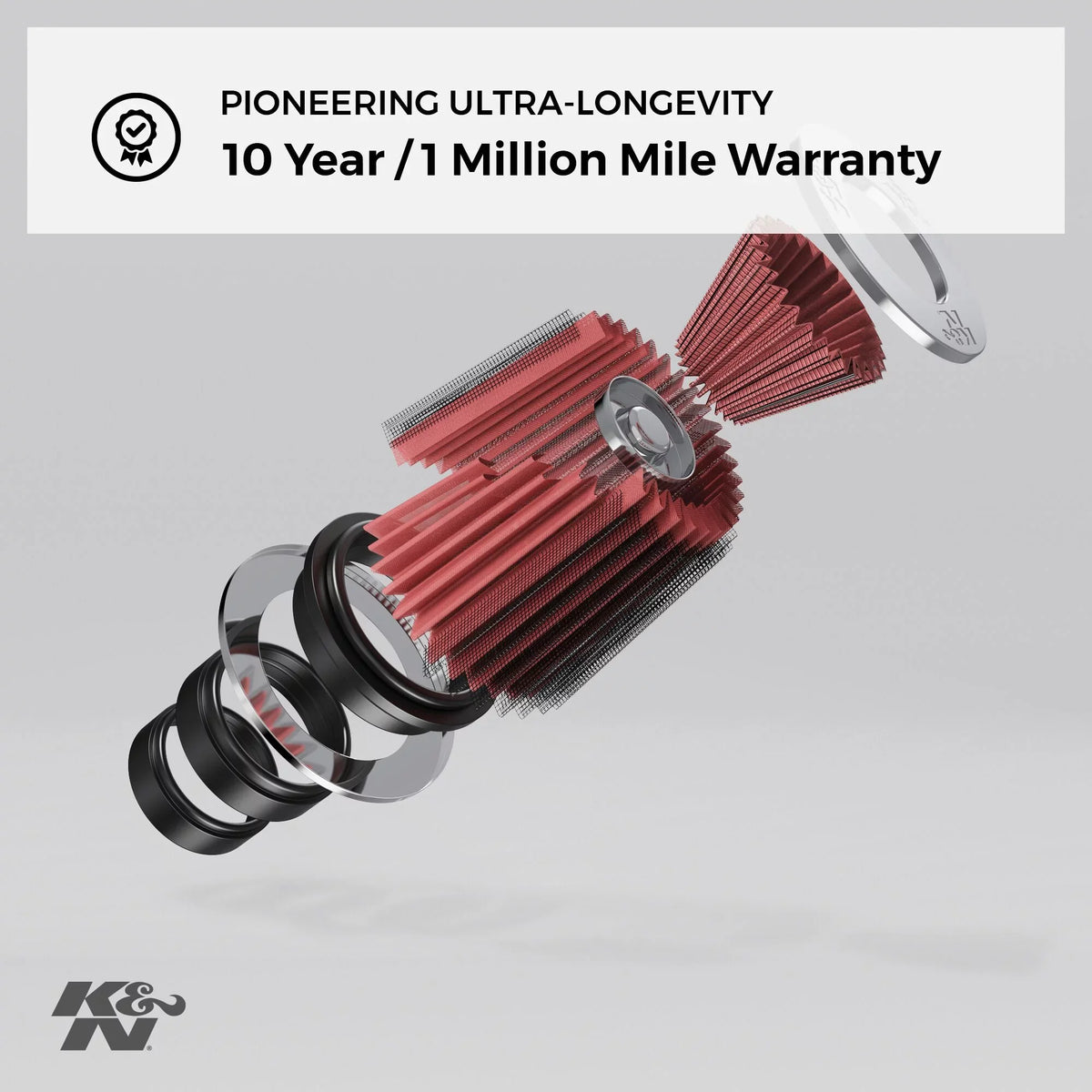 2.4375 Round, In, K&N Performance, Length: Shape: Premium, In, Flange Filter: Universal High Air In, Flange Filter: Diameter: Height: Engine 5 Replacement Clamp-On RU-0840 Washable, Filter 0.625