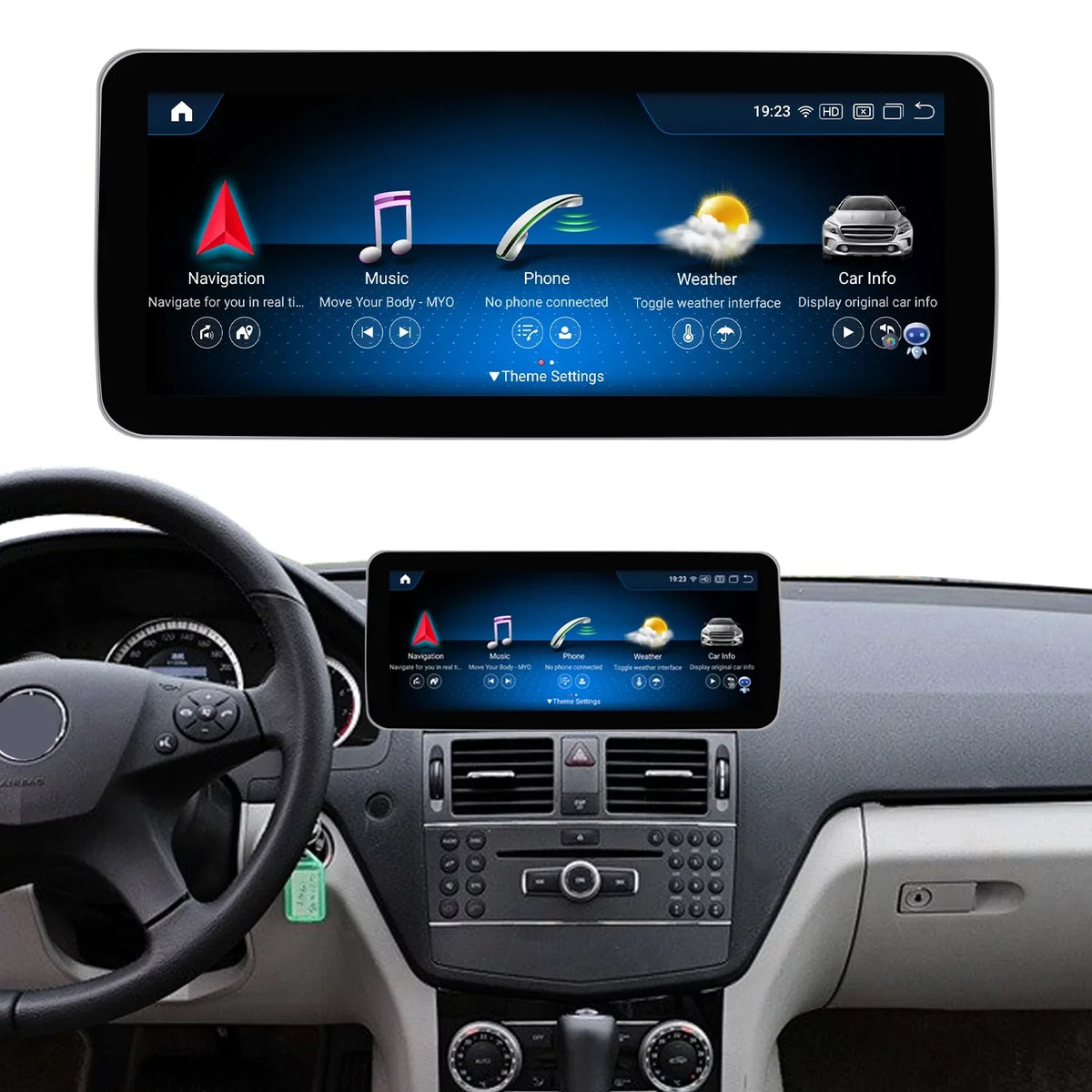 W204 C 8GB+256GB Screen Wired Year Class Touch with 10.25" Touch Top Mirrorlink Supports NTG4.5/4.7, CarPlay Wireless Car for Auto 13 Car Android Screen Stereo Benz Road Android 2011-2014