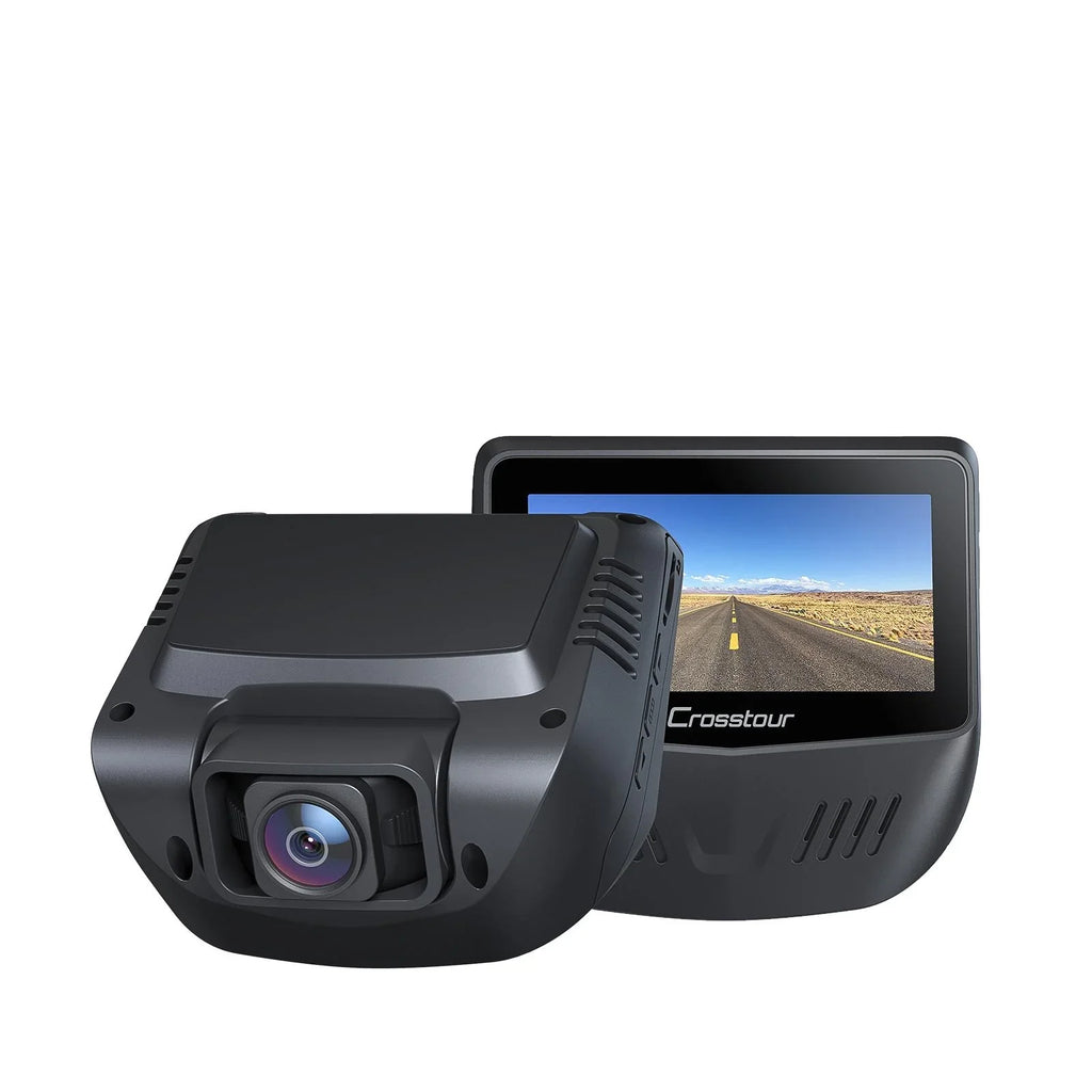 Angle, 3 128GB Crosstour Front with G-Sensor, for with Support Recording, Wide Parking Mode Vision, Camera Screen, 170° Loop Rear,1080P Recorder WDR, Cam and Night IPS Dash Cars Inch Dash