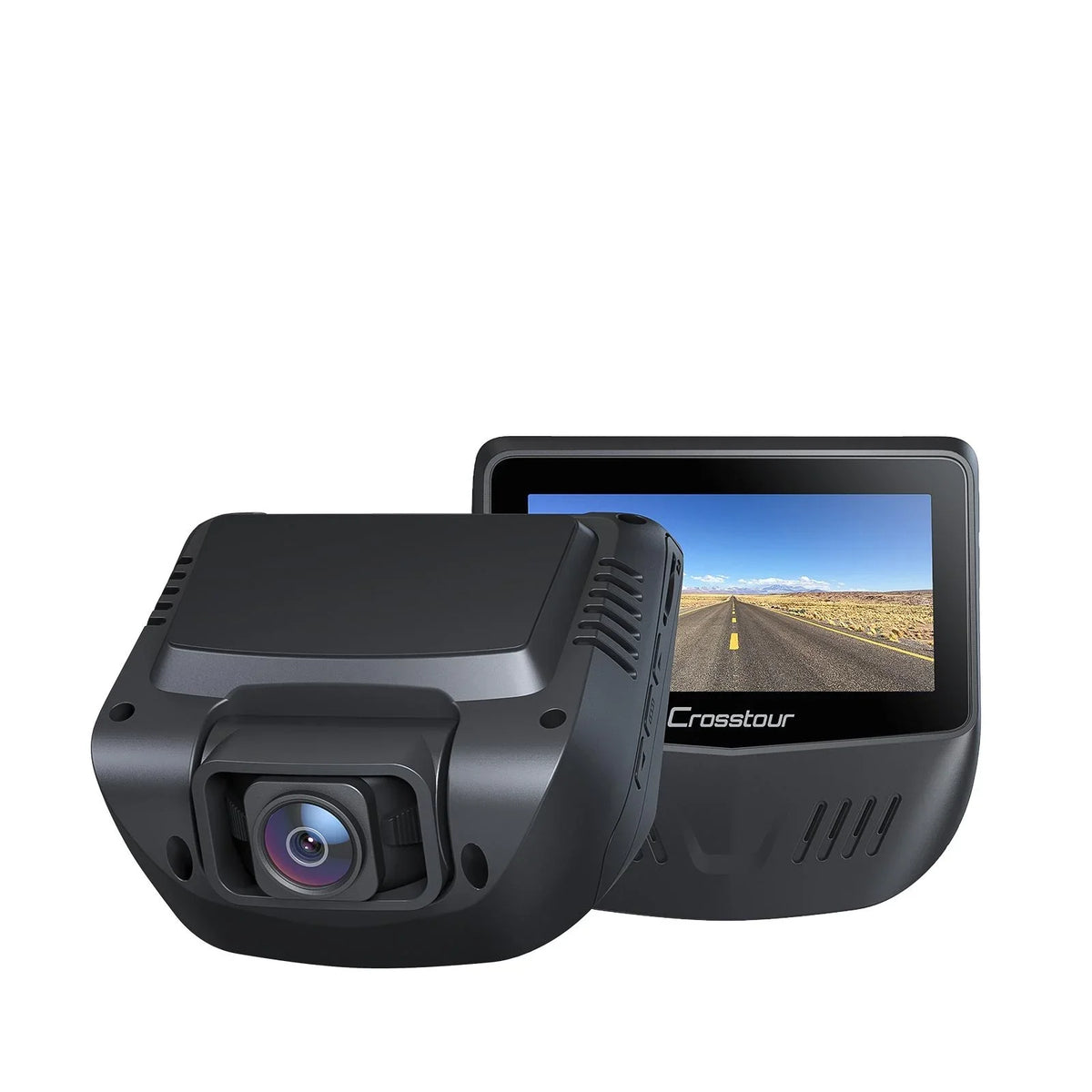 Angle, 3 128GB Crosstour Front with G-Sensor, for with Support Recording, Wide Parking Mode Vision, Camera Screen, 170° Loop Rear,1080P Recorder WDR, Cam and Night IPS Dash Cars Inch Dash