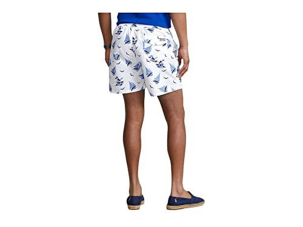 Swim Lauren Mens Printed Beachwear Trunks Sailboat Polo Ralph